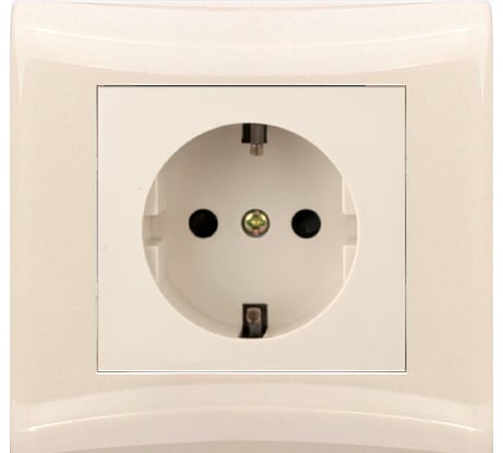 Бытовая розетка с заземлением Volsten V01-12-R14-S Magenta Crema, 8994