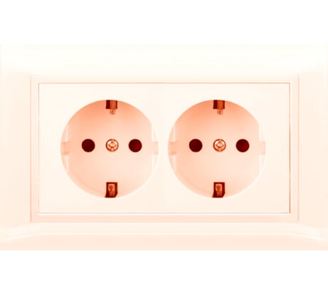 Двухместная розетка с заземлением Volsten V01-22-R24-S Violet, 9082