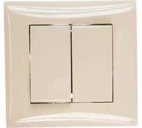 Двухклавишный выключатель Volsten V01-12-V21-S Magenta Crema, 9019