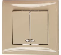 Двухклавишный выключатель с индикатором Volsten V01-12-V22-S Magenta Crema, 9020