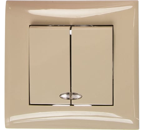 Двухклавишный выключатель с индикатором Volsten V01-12-V22-S Magenta Crema, 9020