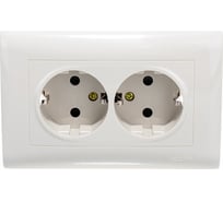 Двухместная розетка с заземлением Volsten V01-12-R24-S Magenta Crema, 8997