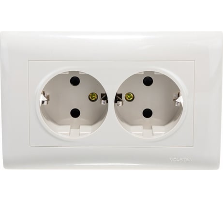 Двухместная розетка с заземлением Volsten V01-12-R24-S Magenta Crema, 8997