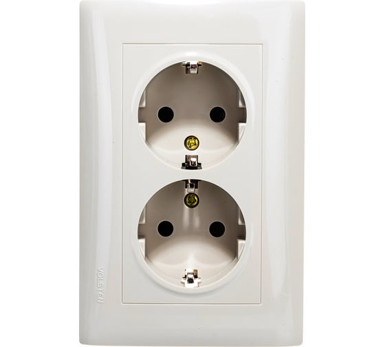 Двухместная розетка с заземлением Volsten V01-12-R24-S Magenta Crema, 8997
