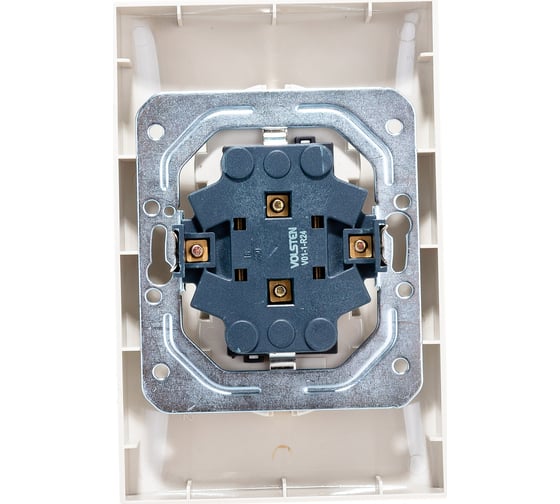 Двухместная розетка с заземлением Volsten V01-12-R24-S Magenta Crema, 8997