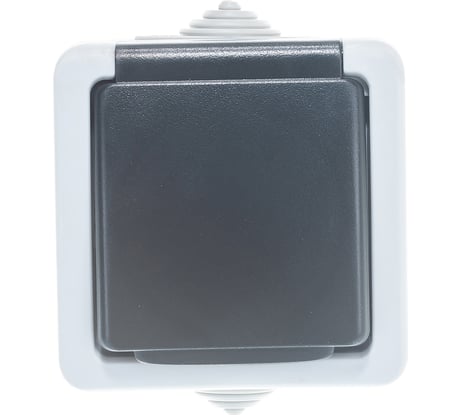 Бытовая розетка с заземлением и крышкой Volsten V01-43-R18-S  Marin Grey, 9449