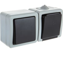 Выключатель с заземленной розеткой Volsten V01-43-V1R-S Marin Grey, 9451