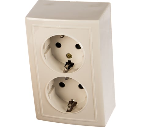 Двухместная розетка с заземлением Volsten V01-31-R24-S, Solar, 9846