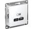 Розетка USB Systeme Electric ATLASDESIGN тип-C 65W высокоскор.заряд. QC, PD, механизм, БЕЛЫЙ ATN000127 1