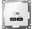 Розетка USB Systeme Electric ATLASDESIGN тип-C 65W высокоскор.заряд. QC, PD, механизм, БЕЛЫЙ ATN000127 2