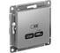 Розетка USB Systeme Electric ATLASDESIGN тип-C 65W высокоскор.заряд. QC, PD, механизм, АЛЮМИНИЙ ATN000327 1