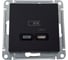 Розетка USB Systeme Electric ATLASDESIGN тип-C 65W высокоскор.заряд. QC, PD, механизм, КАРБОН ATN001027 2