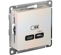 Розетка USB Systeme Electric ATLASDESIGN тип-C 65W высокоскор.заряд. QC, PD, механизм, ЖЕМЧУГ ATN000427