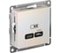 Розетка USB Systeme Electric ATLASDESIGN тип-C 65W высокоскор.заряд. QC, PD, механизм, ЖЕМЧУГ ATN000427 1