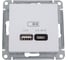 Розетка USB Systeme Electric ATLASDESIGN A + тип-C 45W высокоскор.заряд. QC, PD, механизм, БЕЛЫЙ ATN000129 1