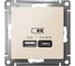 Розетка USB Systeme Electric ATLASDESIGN A + тип-C 45W высокоскор.заряд. QC,PD, механизм, БЕЖЕВЫЙ ATN000229 2