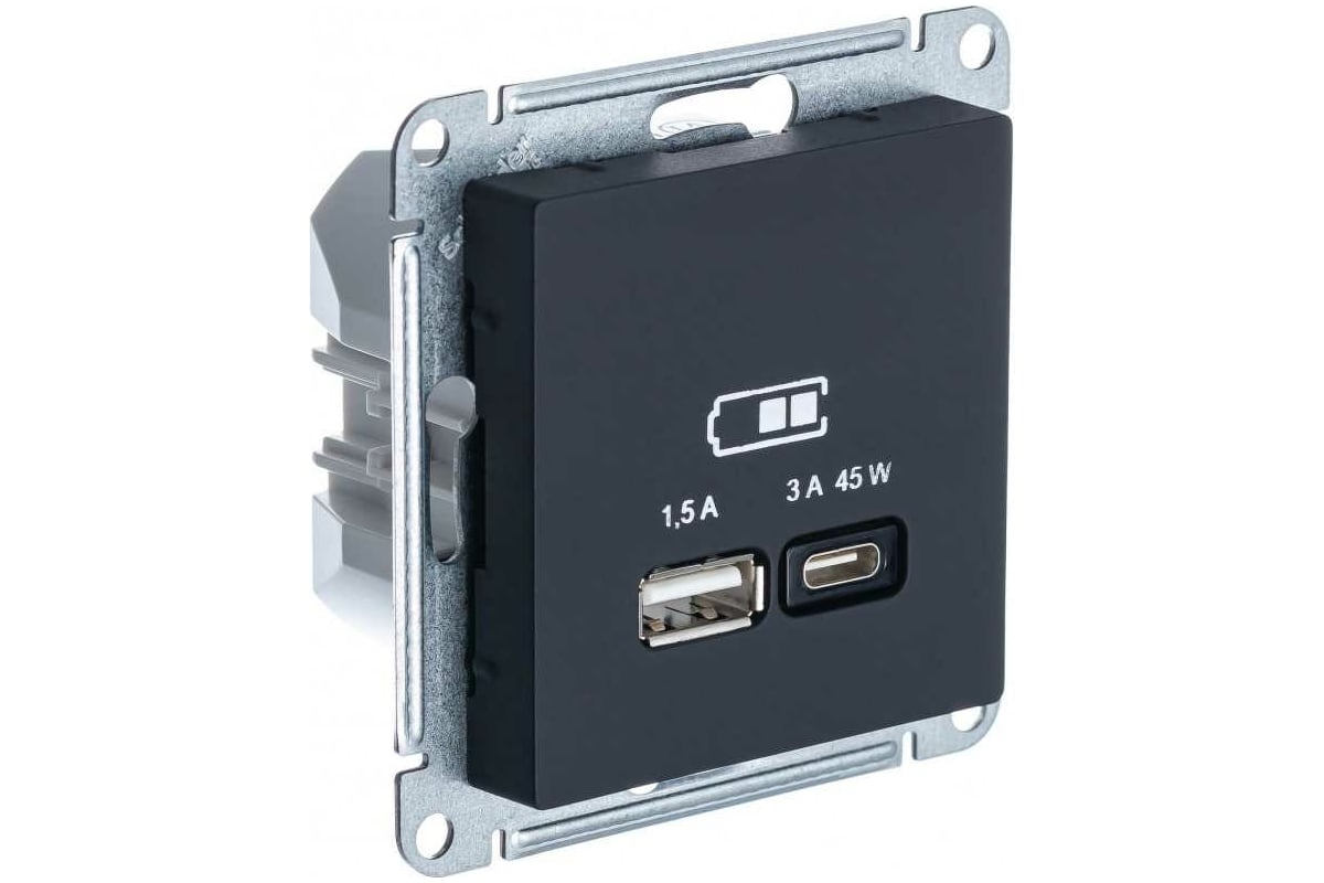 Розетка USB Systeme Electric ATLASDESIGN A + тип-C 45W высокоскор.заряд ...