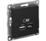 Розетка USB Systeme Electric ATLASDESIGN A + тип-C 45W высокоскор.заряд. QC, PD, механизм, КАРБОН ATN001029 1