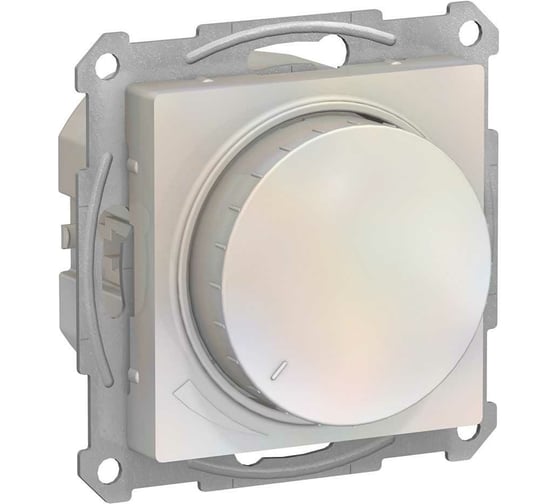 Светорегулятор Systeme Electric ATLASDESIGN (диммер) повор-нажим, LED, RC, 400Вт, механизм, ЖЕМЧУГ ATN000423