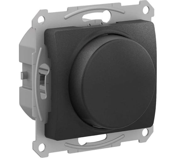 Светорегулятор Systeme Electric GLOSSA (диммер) повор-нажим, LED, RC, 400Вт, механизм, АНТРАЦИТ GSL000723
