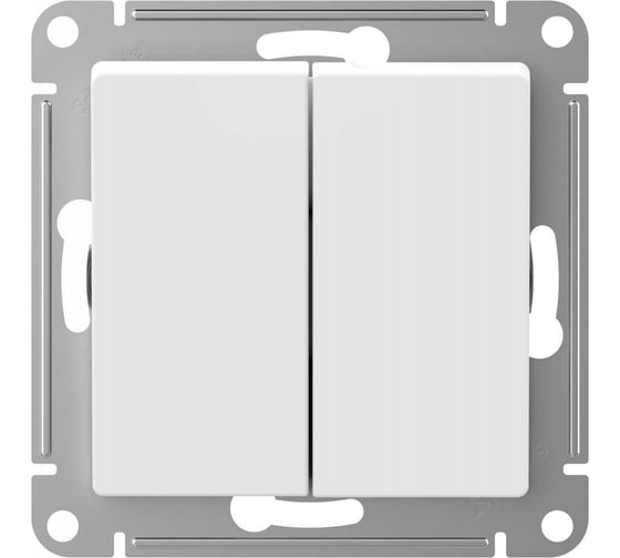2-клавишный выключатель Systeme Electric AtlasDesign Aqua IP44, сх.5, 10АХ, механизм, БЕЛЫЙ ATN440151
