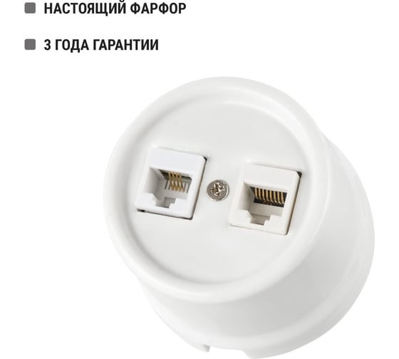 Телефонная розетка TDM ELECTRIC RJ11 + компьютерная RJ45 белая Болонь SQ1820-0052