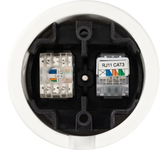 Телефонная розетка TDM ELECTRIC RJ11 + компьютерная RJ45 белая Болонь SQ1820-0052