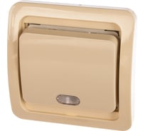 Одноклавишный выключатель с подсветкой СВЕТОЗАР CITY, цвет бежевый, 10А/250В SV-54131-B