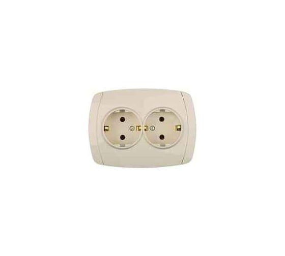 Розетка двойная с/з СВЕТОЗАР CITY LIGHT SV-54207-B 1