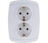 Двойная розетка с заземлением СВЕТОЗАР CITY LIGHT SV-54207-W