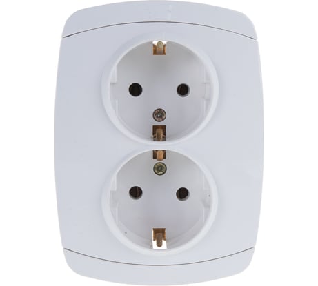 Двойная розетка с заземлением СВЕТОЗАР CITY LIGHT SV-54207-W