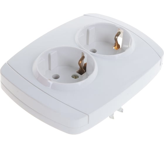Двойная розетка с заземлением СВЕТОЗАР CITY LIGHT SV-54207-W