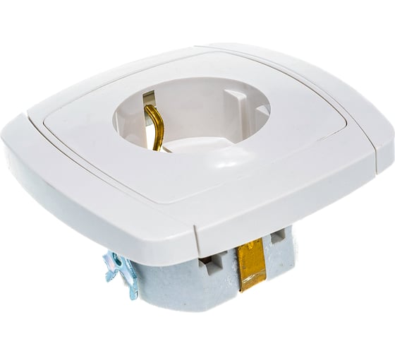 Одинарная розетка с заземлением СВЕТОЗАР CITY LIGHT SV-54205-W