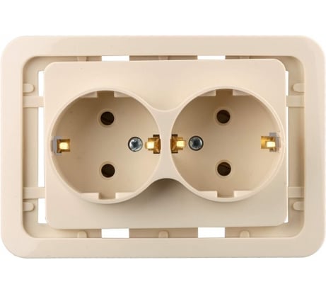 Розетка двойная с/з СВЕТОЗАР CITY SV-54107-B