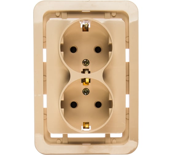 Розетка двойная с/з СВЕТОЗАР CITY SV-54107-B