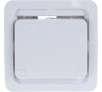 Одинарная розетка с заземлением и крышкой СВЕТОЗАР CITY SV-54110-W