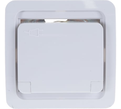 Одинарная розетка с заземлением и крышкой СВЕТОЗАР CITY SV-54110-W