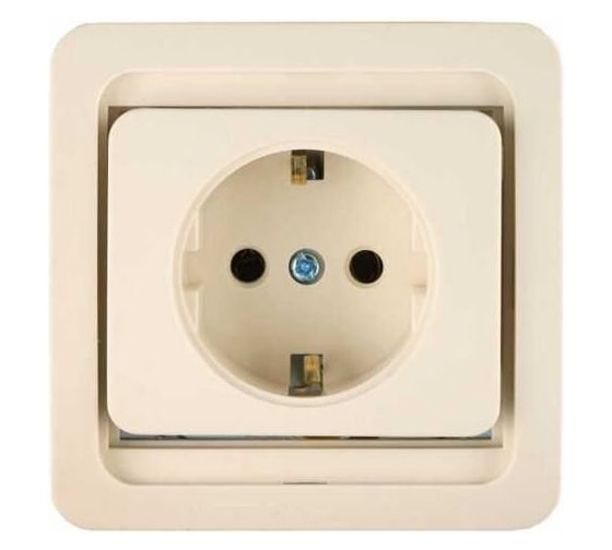 Одинарная розетка с заземлением СВЕТОЗАР CITY SV-54105-B