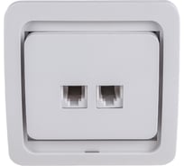 Двойная телефонная розетка СВЕТОЗАР CITY SV-54118-W