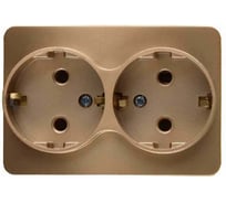Двойная розетка с заземлением СВЕТОЗАР ГАММА SV-54107-GM