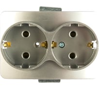 Двойная розетка с заземлением СВЕТОЗАР ГАММА SV-54107-SM