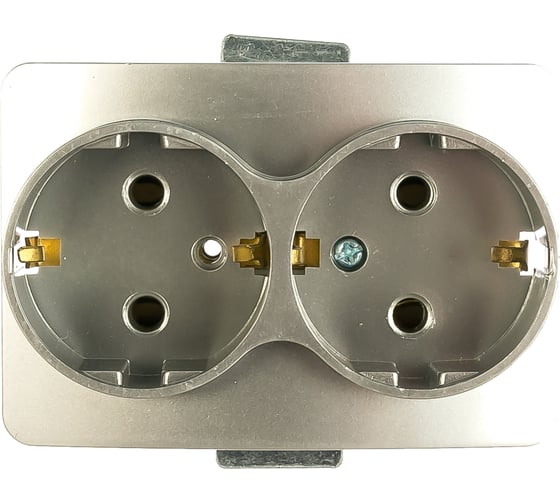 Двойная розетка с заземлением СВЕТОЗАР ГАММА SV-54107-SM 1