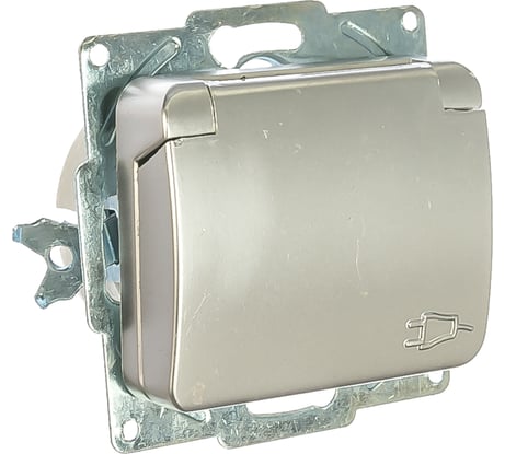 Розетка одинарная с/з и крышкой СВЕТОЗАР ГАММА SV-54110-SM