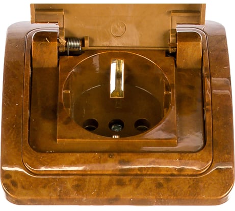 Одинарная розетка с заземлением и крышкой СВЕТОЗАР ГАММА SV-54110-N