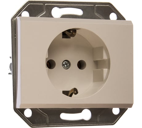 Одинарная розетка с заземлением СВЕТОЗАР ЭФФЕКТ SV-54400-W