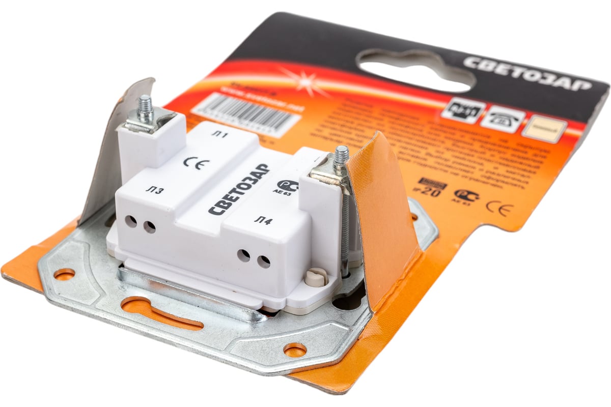 Одинарная телефонная розетка СВЕТОЗАР ЭФФЕКТ SV-54417-B - выгодная цена ...