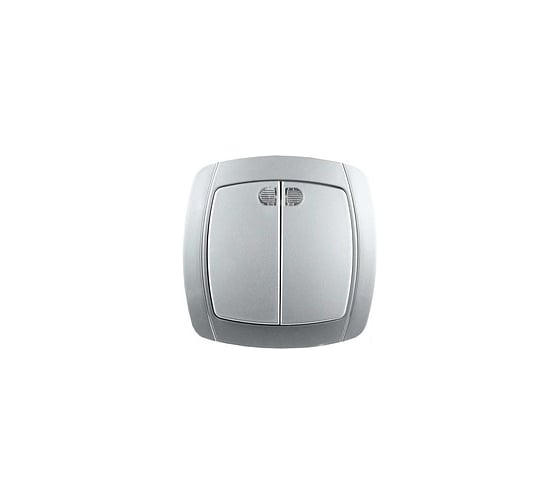Двухклавишный выключатель с индикатором СВЕТОЗАР АКЦЕНТ SV-54235-SM 1