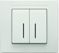 Двухклавишный выключатель с подсветкой, белый GUNSAN MODERNA MD2911104