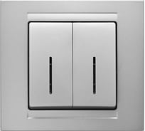 Двухклавишный выключатель с подсветкой GUNSAN MODERA MD2915104