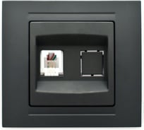 Цифровая телефонная розетка, черный бархат, GUNSAN MODERNA MD2943120
